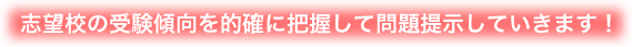 志望校の受験傾向を的確に把握して問題提示していきます！